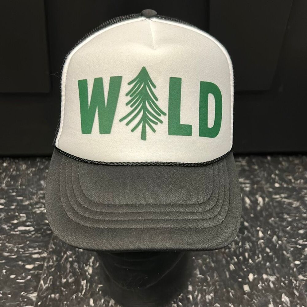 Made of Mountains WILD Tree Kid Trucker Cap Hat Adjustable Snapback Mesh Black W